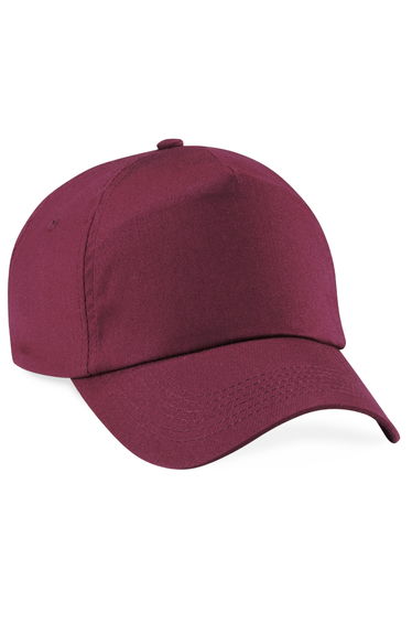 Beechfield Unisex Plain Original 5 Panel Baseball Cap - Burgundy