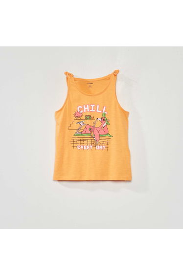 Printed vest top ORANGE