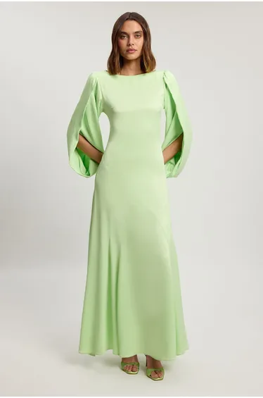 Satin Viscose Soft Midi Dress