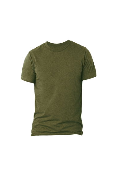 Canvas Triblend Crew Neck T-Shirt / Mens Short Sleeve T-Shirt - Olive Triblend
