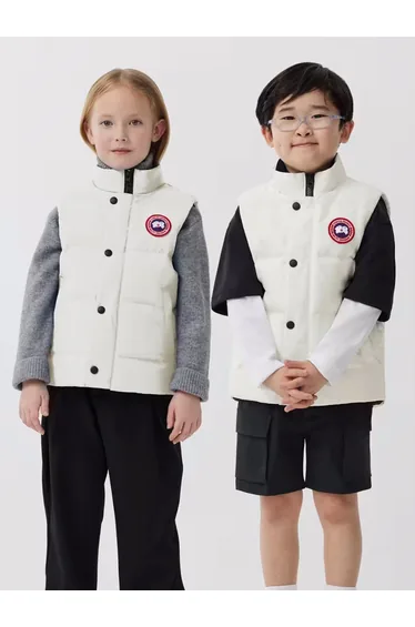 Kids Down Padded Vanier Gilet in White