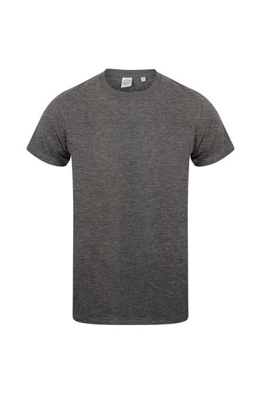 Skinni Fit Mens Feel Good Heather Stretch T-Shirt - Heather Charcoal