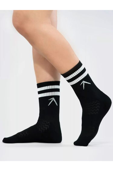 Pack of 3 - Black Stripes Crew Cotton Socks