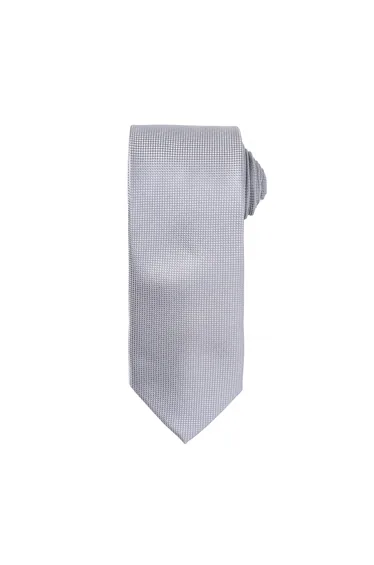 Premier Mens Micro Waffle Formal Work Tie (Pack of 2) - Silver