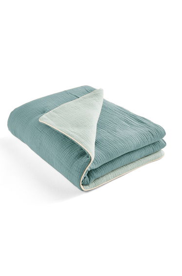 Kumla Two-Tone 100% Cotton Muslin Baby Blanket product thumbnail 3