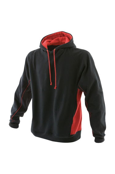 Finden & Hales Mens Pull Over Hoodie - Black/Red