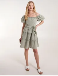 Milkmaid Puff Sleeve Mini Dress - 2