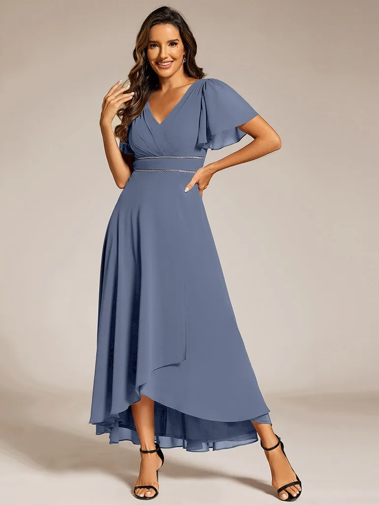 ever DAKOTA|High-Low Flowy Chiffon Wedding Guest Dress - 3