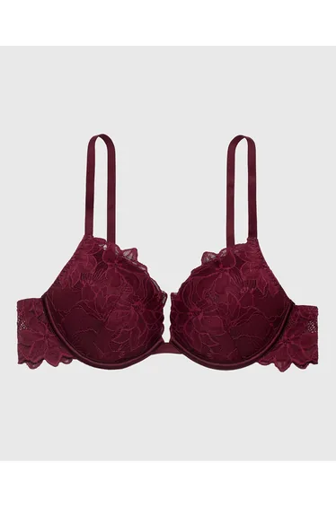 Push Up Bra with all over Reverie Lace in Russian Ruby
