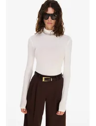 Turtleneck Fitted Blouse - 3