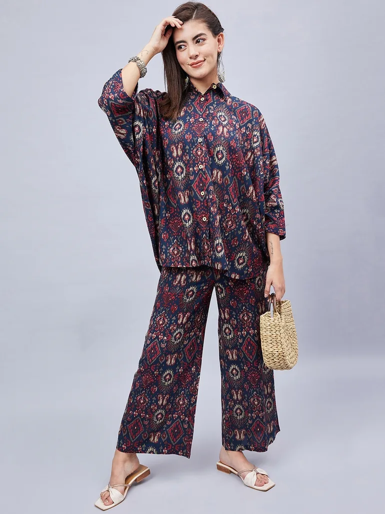 Women All Over Print Shirt and Pants Co-Ords - 1