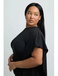 Plus Sleeveless Ruched Bodycon Mini Dress - black - 3