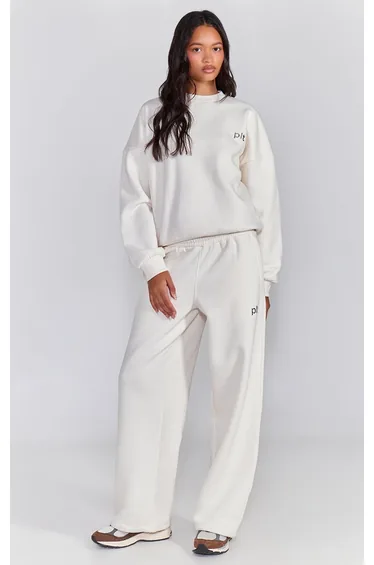 Cream Chrome PLT Straight Leg Joggers