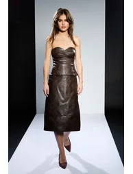 Runway 1.8.1.8 Leather Look Corset Detail Dress