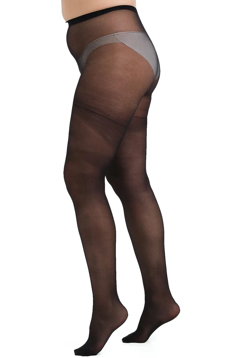 Thin Large Size 40 Opaque 2-Pack Tights - 3