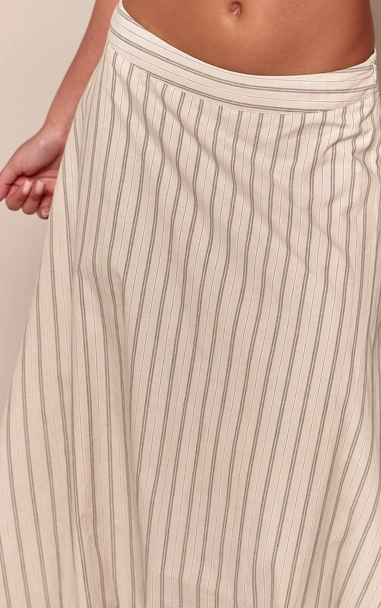 Sage Pinstripe Midaxi Skirt - 3