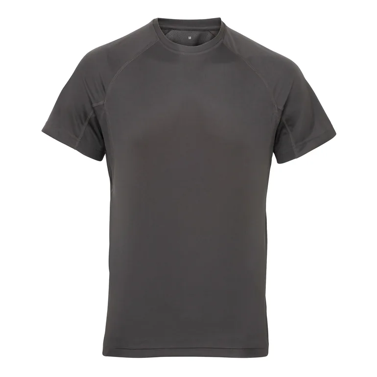 Tri Dri Mens Panelled Short Sleeve T-Shirt - Charcoal