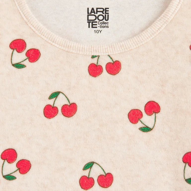 Pack of 2 Cherry Print Velour Pyjamas - 1