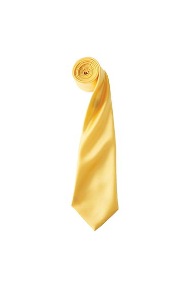 Premier Mens Plain Satin Tie (Narrow Blade) (Pack of 2) - Sunflower