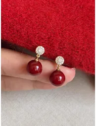 Faux Pearl Drop Earrings
