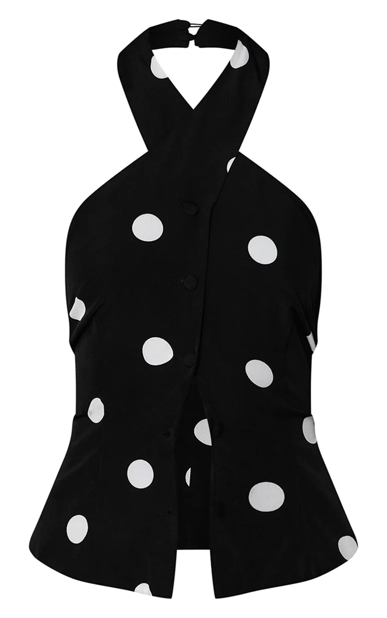 Black Polka Dot Waistcoat - 4