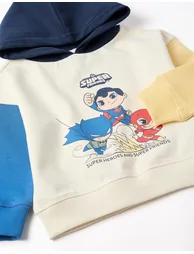 Cotton Sweatshirt With Super Friends For Babies And Boys, Multicolour - 2