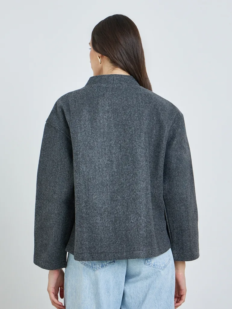 Women's Solid double-breasted Coat - 4