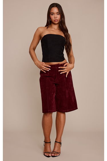 Plum Faux Suede Jorts