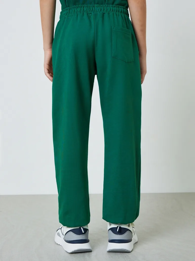 Teen Boys Dark Green Graphic Print Joggers - 3