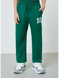 Teen Boys Dark Green Graphic Print Joggers - 1