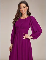ever CELESTE|Chiffon High Empire Waist Puff Sleeve Mother Dress - 2