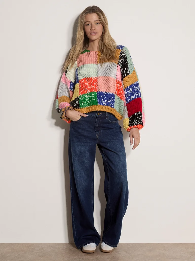 Chunky Hand-Crocheted Patchwork Jumper - 1