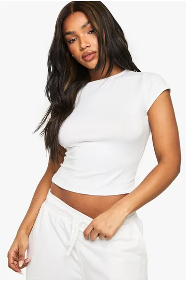 Super Soft Cap Sleeve Fitted T-Shirt - white