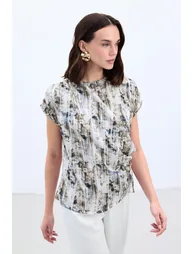 Pleated Sleeveless Blouse - 1