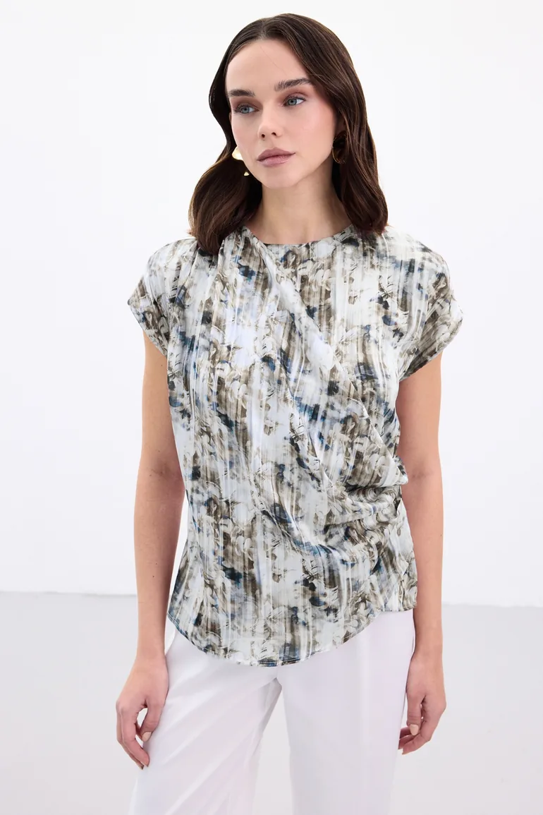 Pleated Sleeveless Blouse - 2