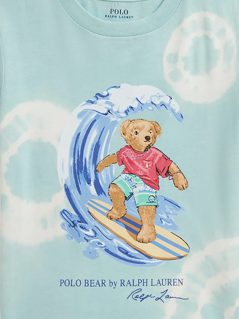 Ralph Lauren Boys Tie-Dye Polo Bear T-Shirt in Blue - 2