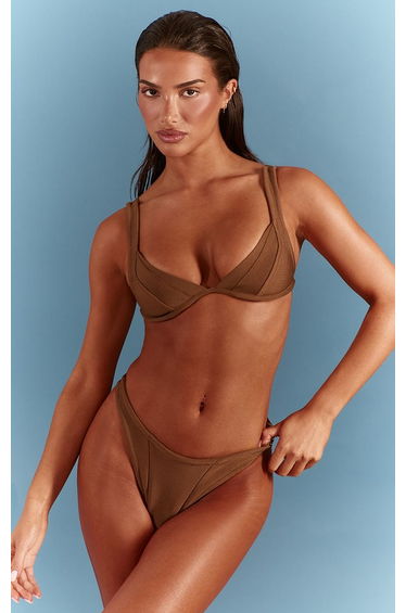 Brown Bandage Cupped Bikini Top product thumbnail 2