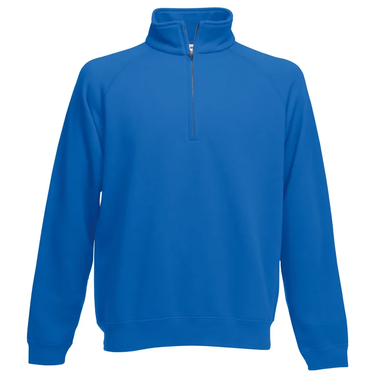 Fruit Of The Loom Mens Zip Neck Sweatshirt - Royal