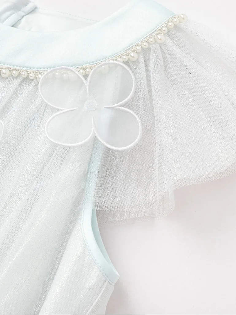 Girls' Floral Tulle Party Dress - 4