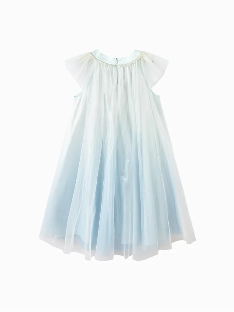 Girls' Floral Tulle Party Dress - 1