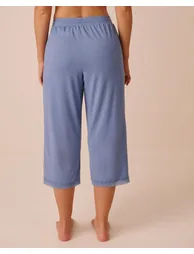 Logo Lace Trim Super Soft Pajama Capris - 1