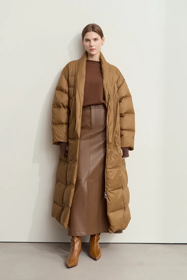 Belted Long Down Jacket - 5