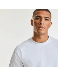 Russell Europe Mens Classic Heavyweight Ringspun Short Sleeve T-Shirt - White - 2