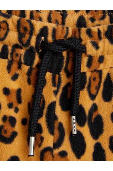 Mini Rodini Girls Leopard Joggers in Brown product thumbnail 4