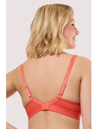 Veronica Red Microstripe Crop Bra - 3