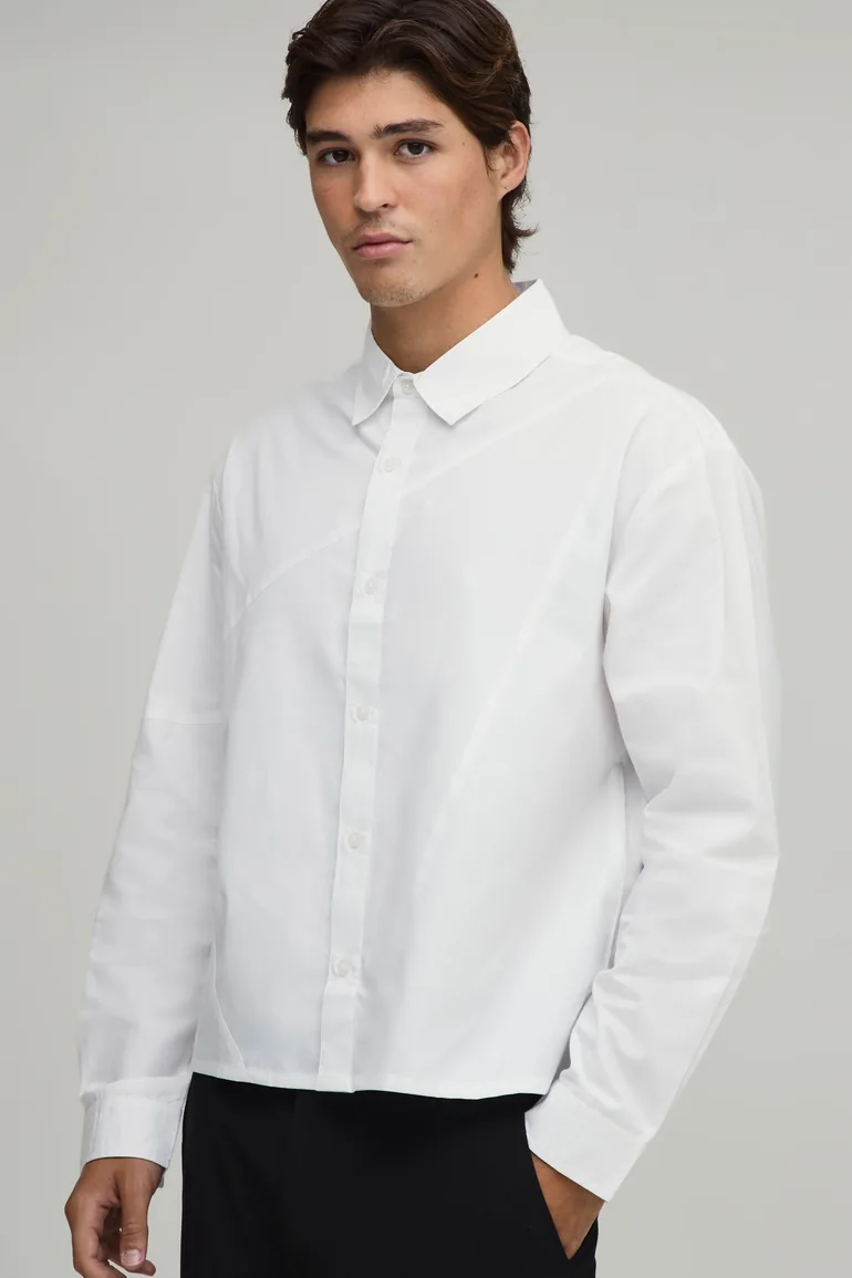 Oversized Boxy Panelled Shirt - white
