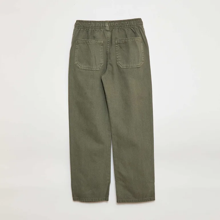 Joggers with Elasticated Waistband and Drawstring GREEN - 1