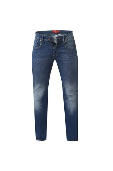 Duke Mens Ambrose King Size Tapered Fit Stretch Jeans - Dark Blue