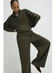 Khaki Tailored Wide Leg Trousers - 3