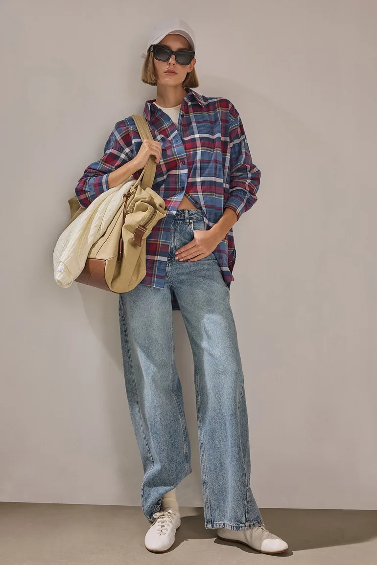 OVERSIZED CHECKED SHIRT - 4